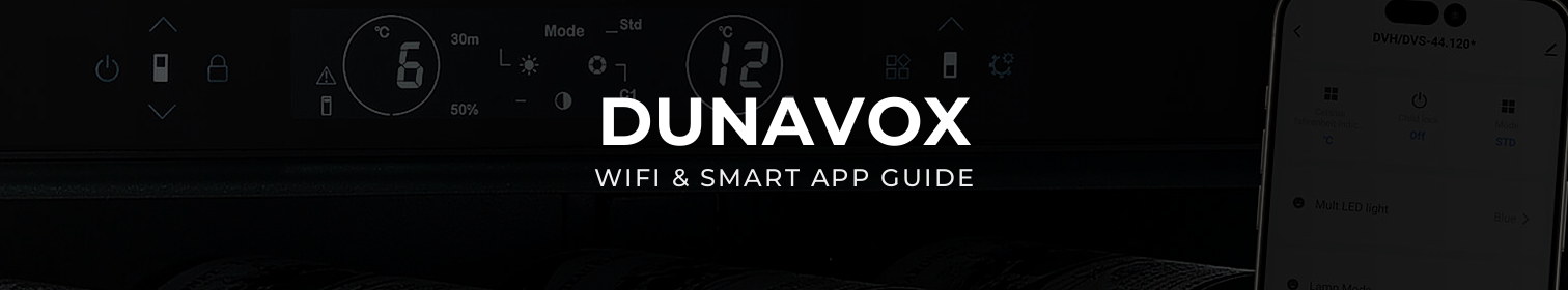 DUNAVOX WiFi vyno šaldytuvas valdomas išmaniąja telefono programėle